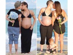 Foto de pareja lesbianas embarazadas se hace viral