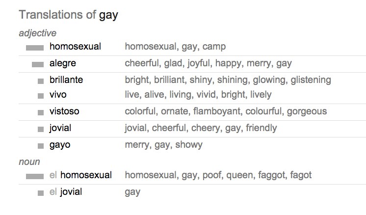 Google traductor gay