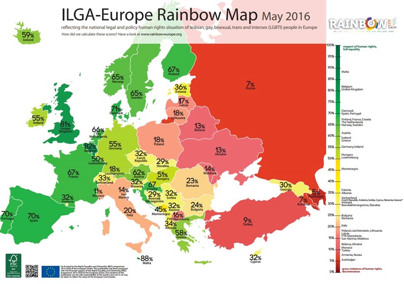Rainbow Europe Map